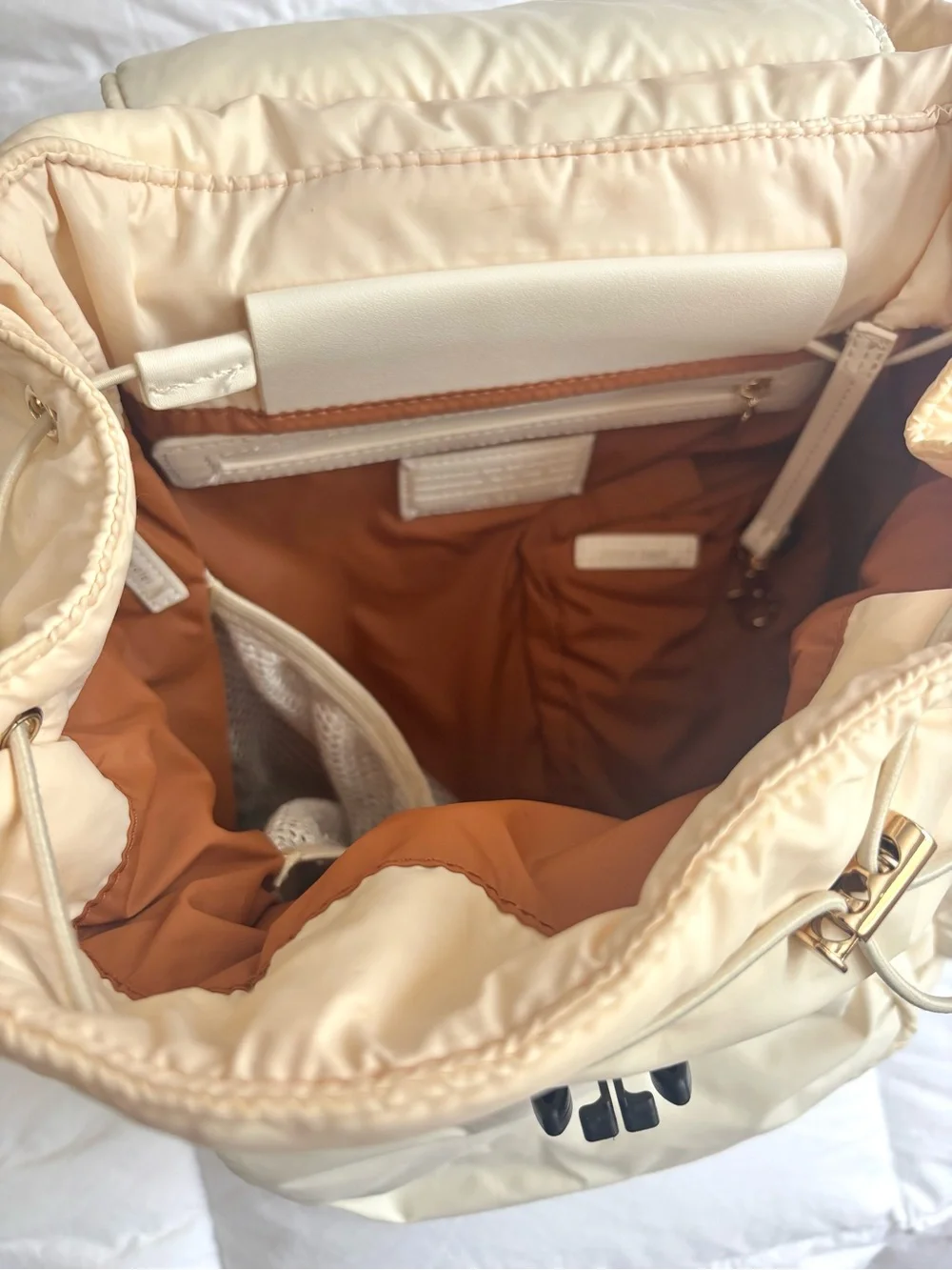 Caraa Cirrus Nylon Backpack in Vanilla